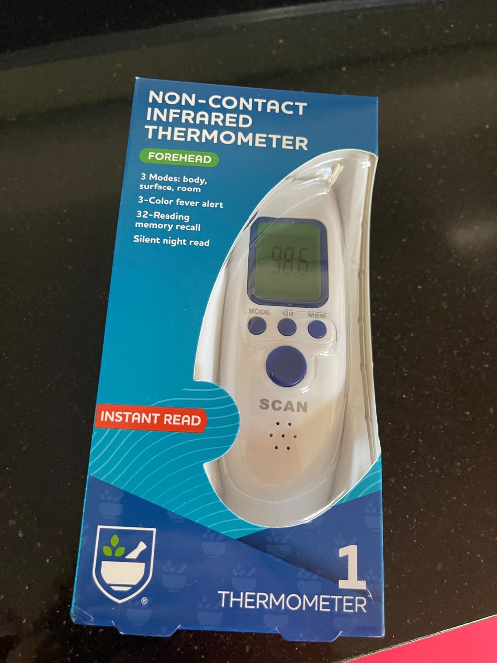 Non-Contact Infrared Forehead Thermometer - White